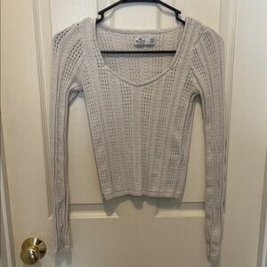 Hollister Cream Knit Sweater